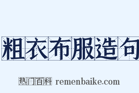 粗衣布服造句是什么意思的图片